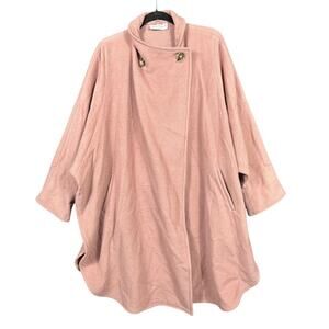 Federica Wool Blend Cape Cardigan Sweater Womens Size 8 Pink Italy Made
